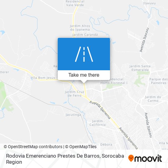 Mapa Rodovia Emerenciano Prestes De Barros