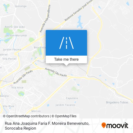 Mapa Rua Ana Joaquina Faria F. Moreira Benevenuto