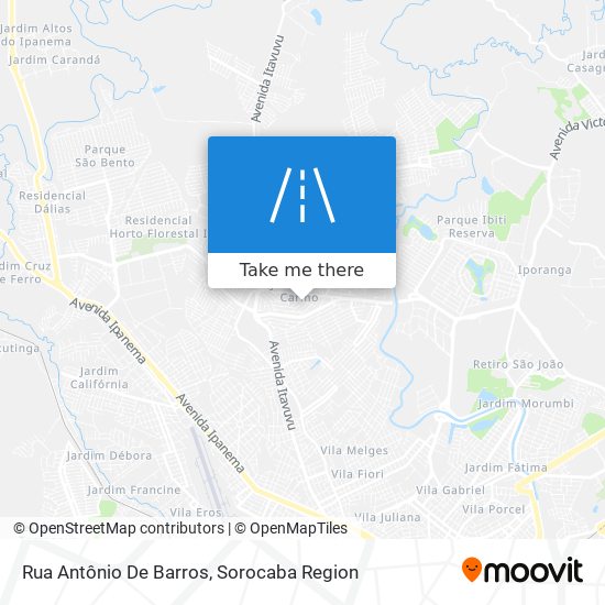Mapa Rua Antônio De Barros