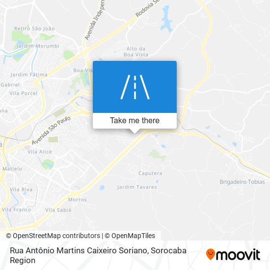 Rua Antônio Martins Caixeiro Soriano map