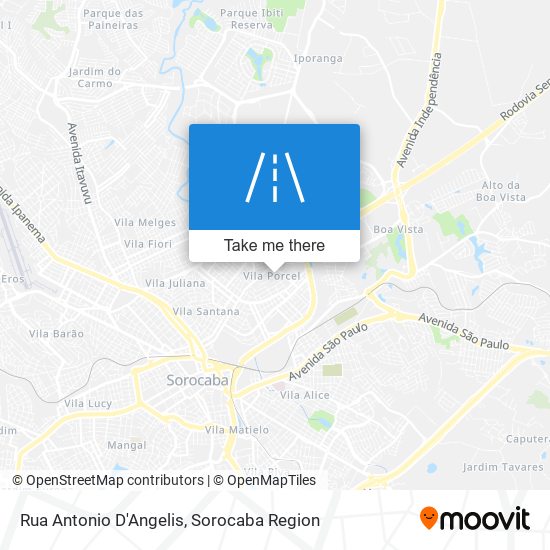 Mapa Rua Antonio D'Angelis
