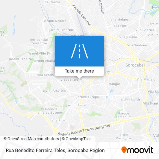 Mapa Rua Benedito Ferreira Teles