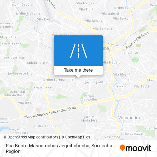 Mapa Rua Bento Mascarenhas Jequitinhonha