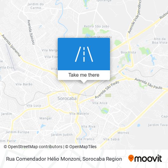 Mapa Rua Comendador Hélio Monzoni