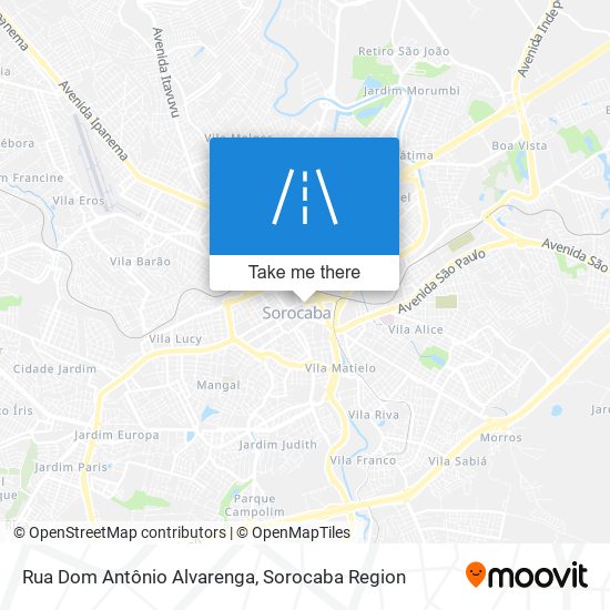 Mapa Rua Dom Antônio Alvarenga