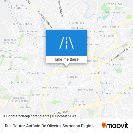 Rua Doutor Antônio De Oliveira map