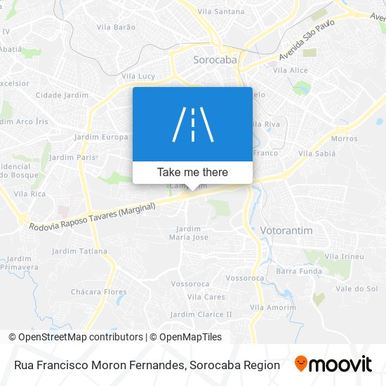 Mapa Rua Francisco Moron Fernandes