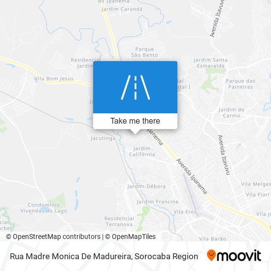 Mapa Rua Madre Monica De Madureira