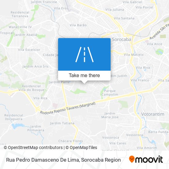 Mapa Rua Pedro Damasceno De Lima