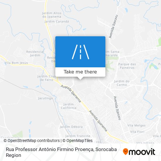 Mapa Rua Professor Antônio Firmino Proença