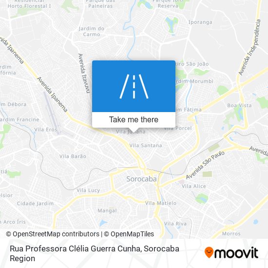 Mapa Rua Professora Clélia Guerra Cunha