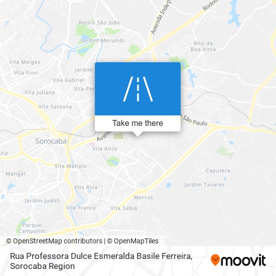 Mapa Rua Professora Dulce Esmeralda Basile Ferreira