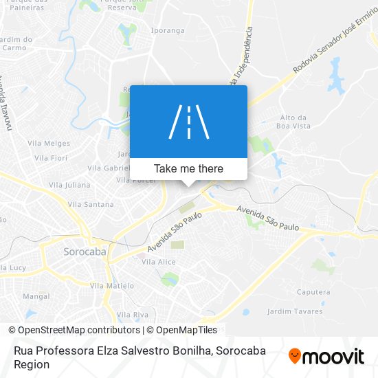 Mapa Rua Professora Elza Salvestro Bonilha