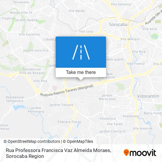 Mapa Rua Professora Francisca Vaz Almeida Moraes