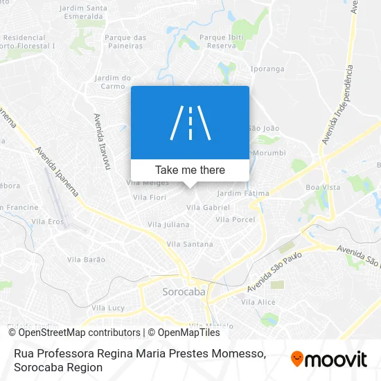 Rua Professora Regina Maria Prestes Momesso map