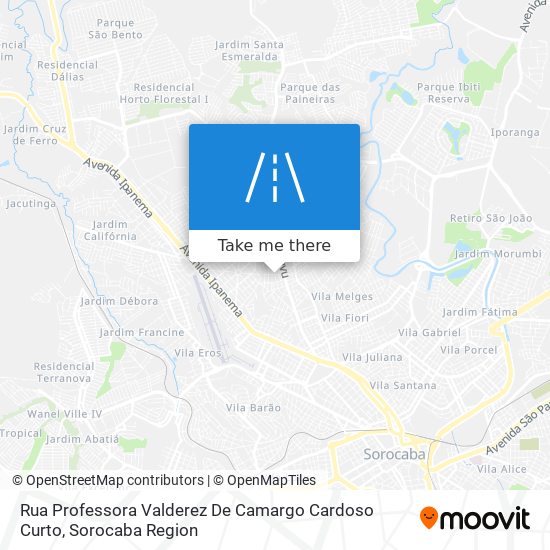 Mapa Rua Professora Valderez De Camargo Cardoso Curto