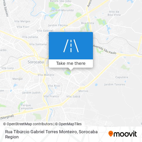Mapa Rua Tibúrcio Gabriel Torres Monteiro