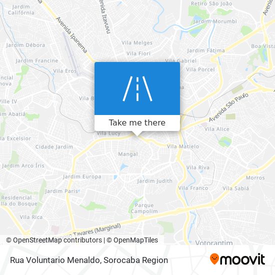 Mapa Rua Voluntario Menaldo