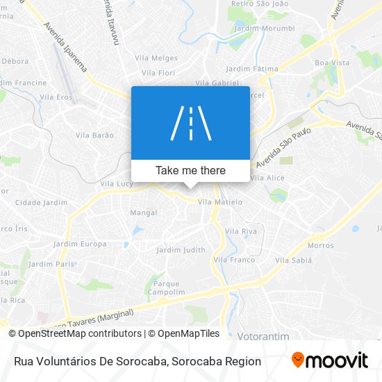 Mapa Rua Voluntários De Sorocaba