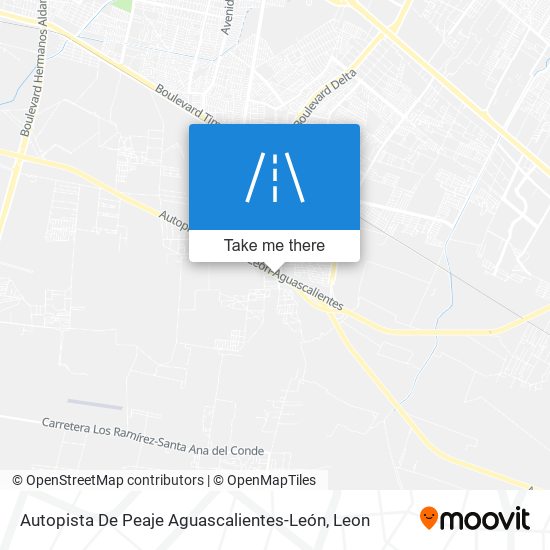 Mapa de Autopista De Peaje Aguascalientes-León