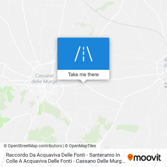 Raccordo Da Acquaviva Delle Fonti - Santeramo In Colle A Acquaviva Delle Fonti - Cassano Delle Murge map