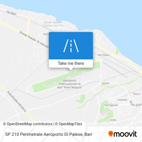 SP 210 Perimetrale Aeroporto Di Palese map