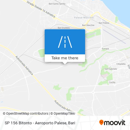 SP 156 Bitonto - Aeroporto Palese map