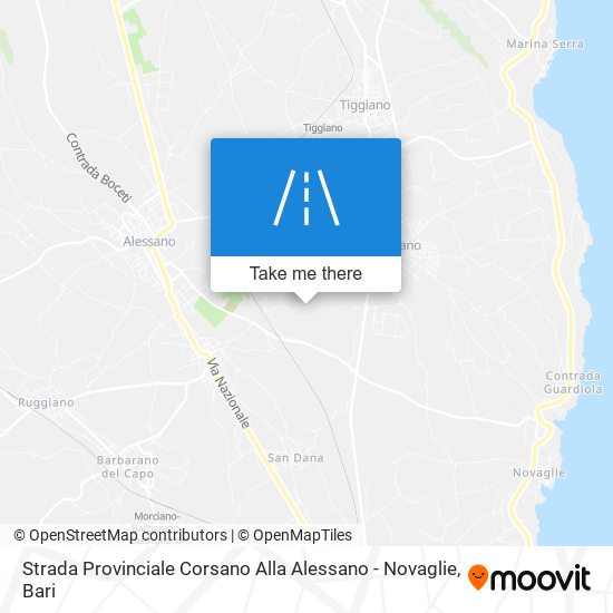 Strada Provinciale Corsano Alla Alessano - Novaglie map