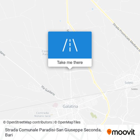 Strada Comunale Paradisi-San Giuseppe Seconda map