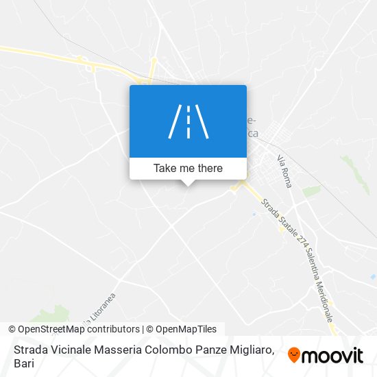 Strada Vicinale Masseria Colombo Panze Migliaro map