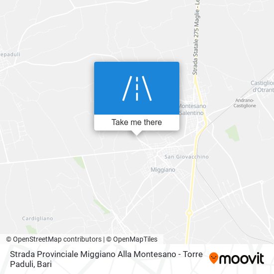 Strada Provinciale Miggiano Alla Montesano - Torre Paduli map