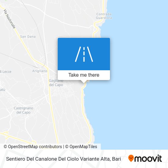 Sentiero Del Canalone Del Ciolo Variante Alta map
