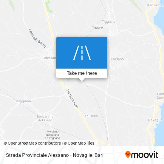 Strada Provinciale Alessano - Novaglie map