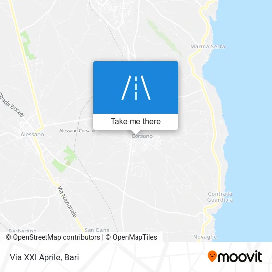 Via XXI Aprile map