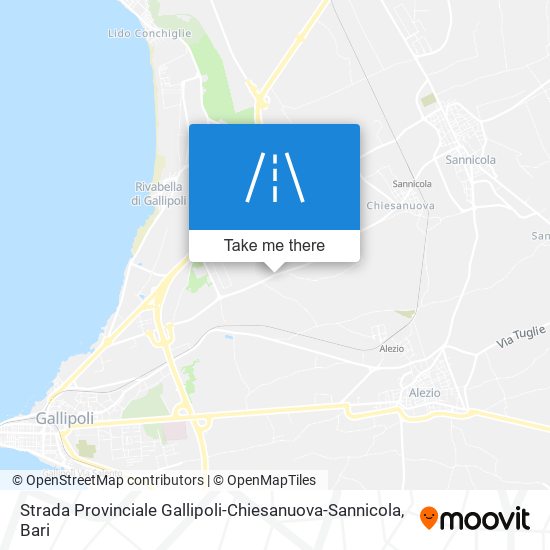 Strada Provinciale Gallipoli-Chiesanuova-Sannicola map
