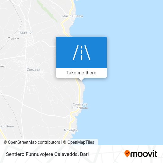 Sentiero Funnuvojere Calavedda map