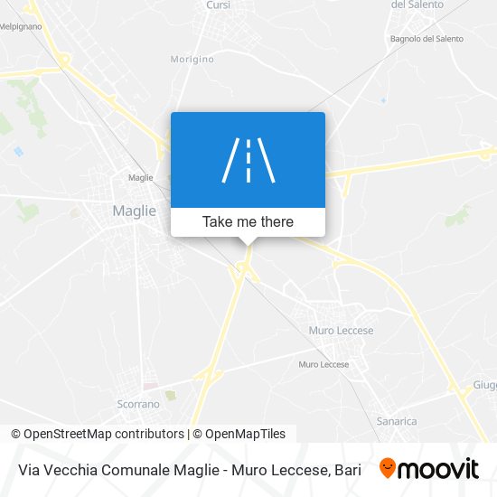 Via Vecchia Comunale Maglie - Muro Leccese map