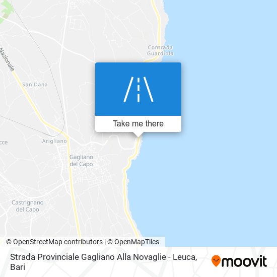 Strada Provinciale Gagliano Alla Novaglie - Leuca map