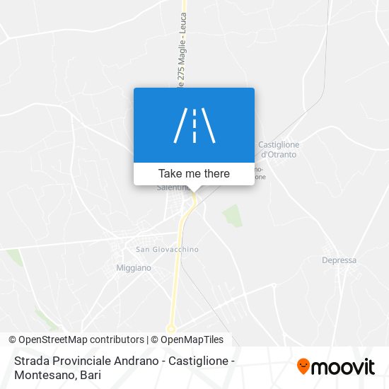 Strada Provinciale Andrano - Castiglione - Montesano map