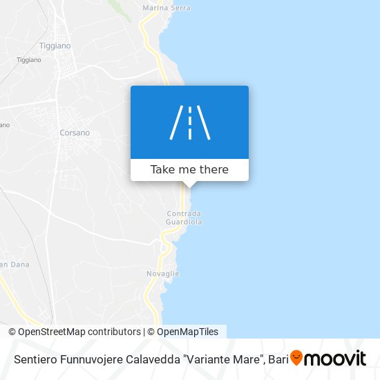 Sentiero Funnuvojere Calavedda "Variante Mare" map