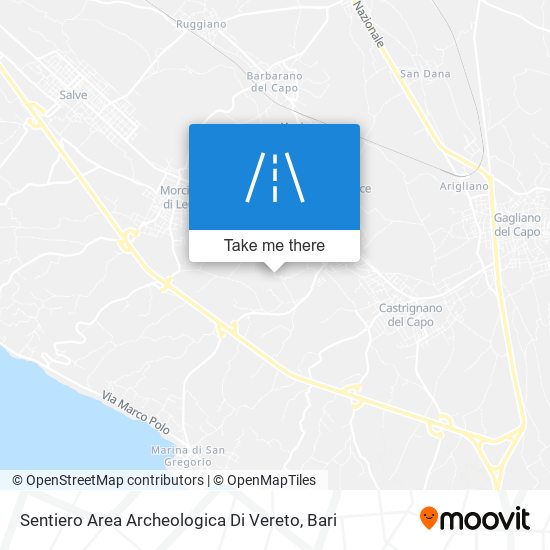 Sentiero Area Archeologica Di Vereto map
