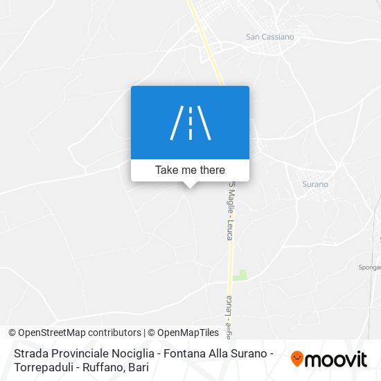 Strada Provinciale Nociglia - Fontana Alla Surano - Torrepaduli - Ruffano map