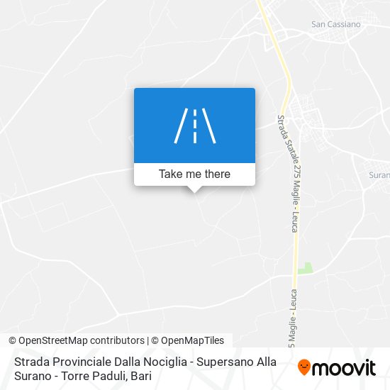 Strada Provinciale Dalla Nociglia - Supersano Alla Surano - Torre Paduli map