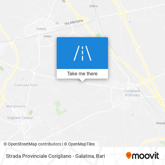 Strada Provinciale Corigliano - Galatina map