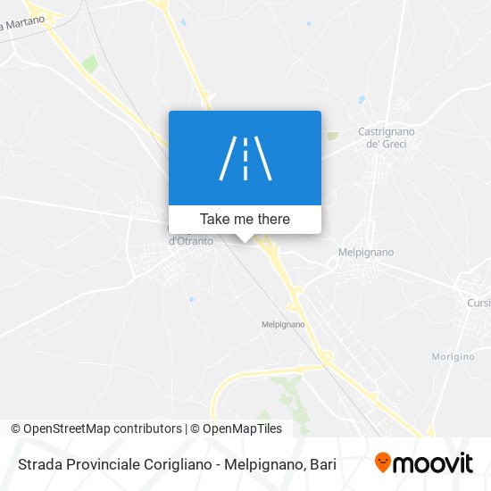 Strada Provinciale Corigliano - Melpignano map