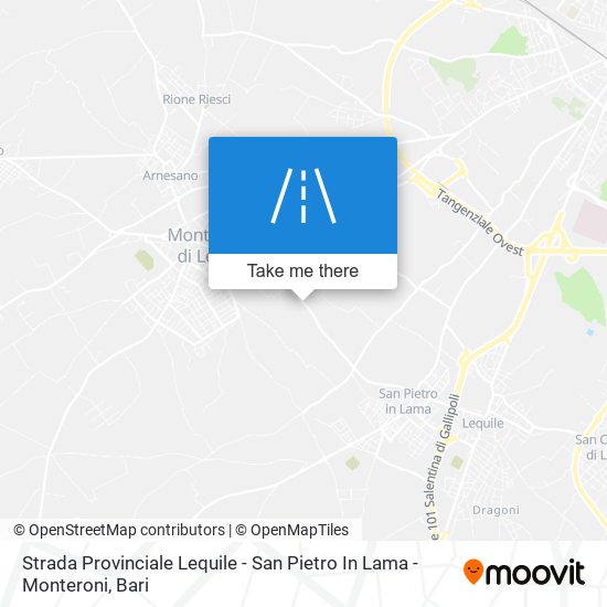 Strada Provinciale Lequile - San Pietro In Lama - Monteroni map