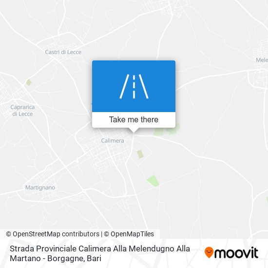Strada Provinciale Calimera Alla Melendugno Alla Martano - Borgagne map
