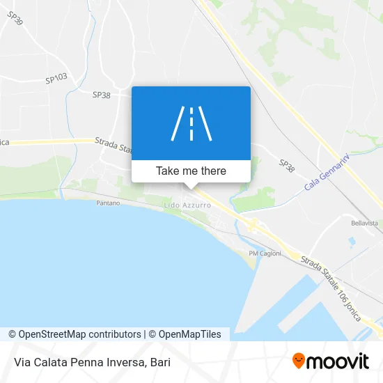 Calata Penna Inverse Street map