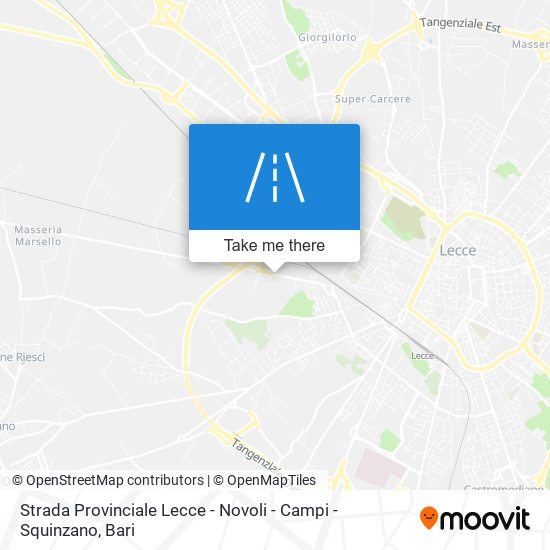 Strada Provinciale Lecce - Novoli - Campi - Squinzano map