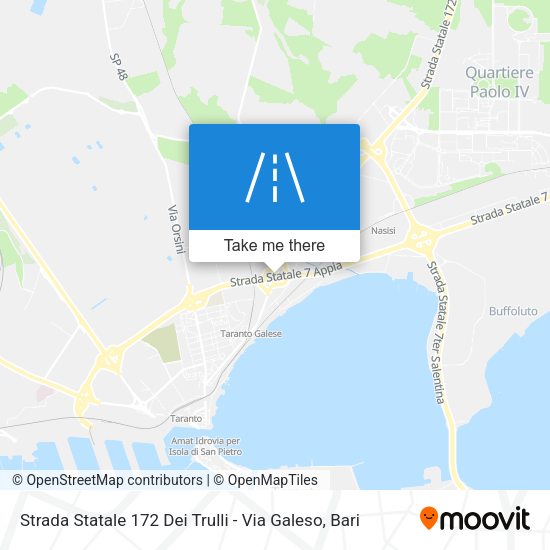 Strada Statale 172 Dei Trulli - Via Galeso map